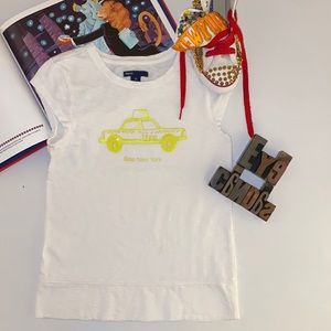 GAP Girl’s Sequin ‘Taxi’/New York’ Caped Sleeve Cotton Slub T-Shirt